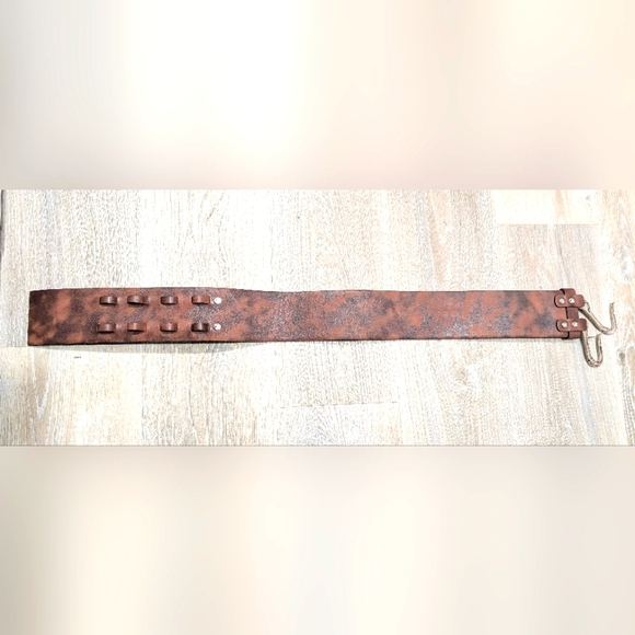 Celine Brown Leather Metal Hook Waist Belt - S - Picture 8 of 10